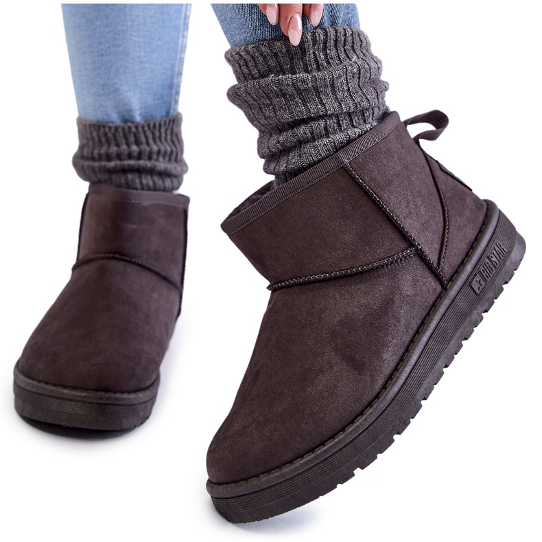 Botas de neve quentes femininas Big Star KK274291 cinza