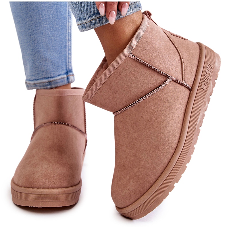 Botas de neve com isolamento de mulher Big Star KK274293 Rosa claro Botas de neve com isolamento de mulher Big Star KK274293 Rosa claro