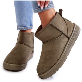 Botas de neve quentes femininas Big Star KK274292 cáqui marrom