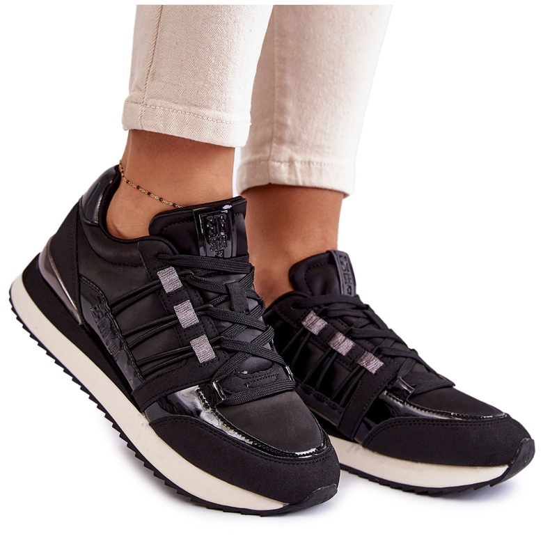 Sapatos esportivos femininos da moda Big Star KK274110 Preto