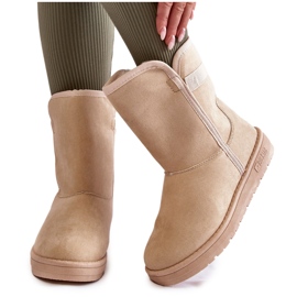 Botas de neve altas femininas Big Star KK274617 bege claro