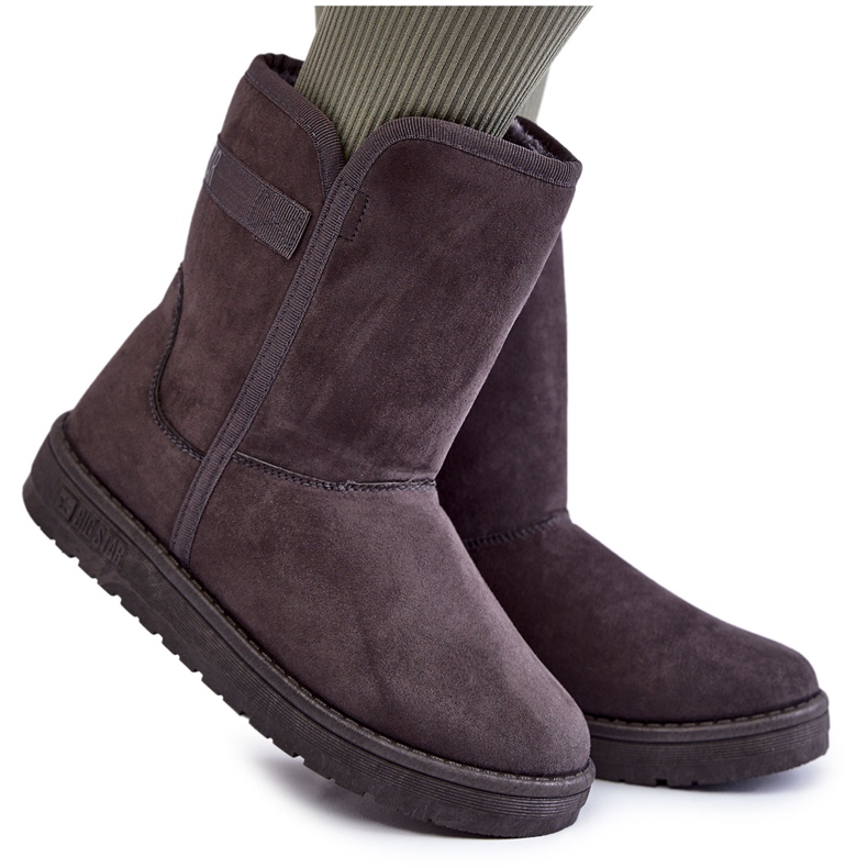 Botas de neve altas femininas Big Star KK274619 cinza