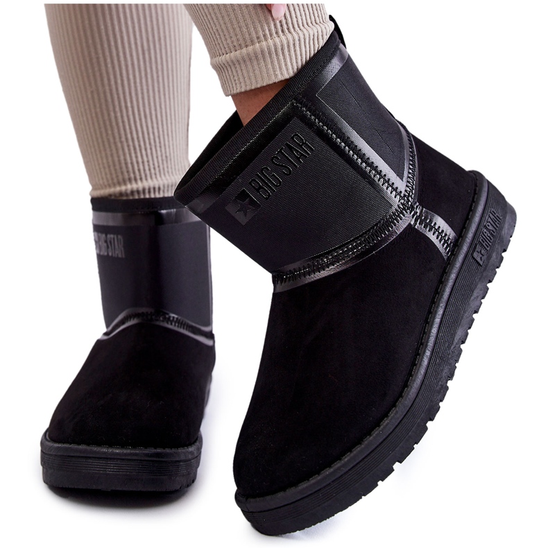 Botas de neve femininas Big Star KK274614 pretas preto