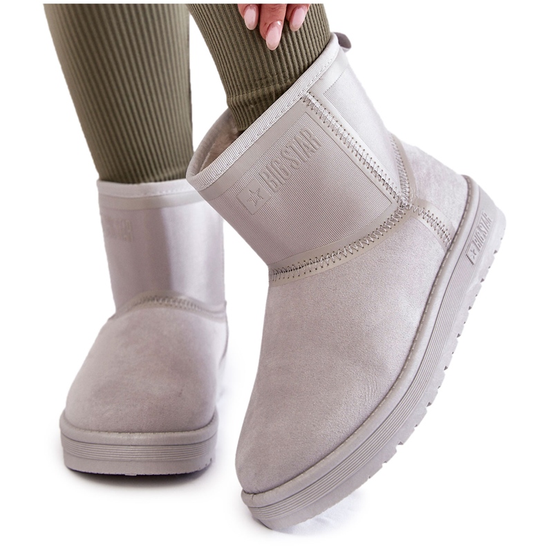 Botas de neve femininas sem salto Big Star KK274613 cinza