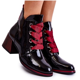 Vinceza Botas quentes com cadarço lacadas Tove preta preto