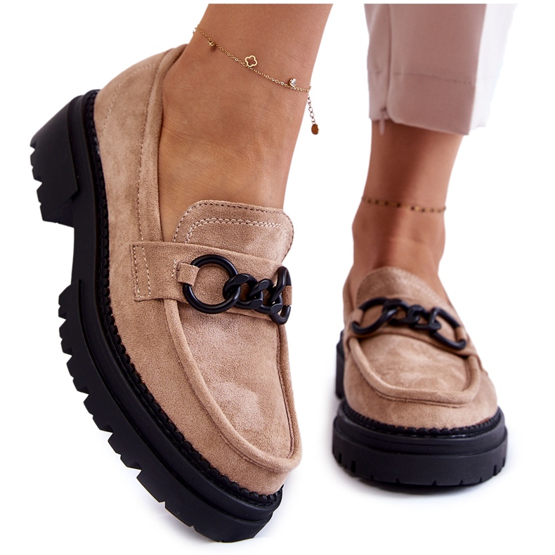 Mocassins femininos Mocassins de camurça La.Fi Beige Willows bege