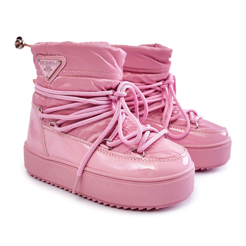 PM1 Botas de neve quentes com cadarço rosa Colina