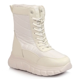 Botas altas com pele Vinceza W JAN165B branco multicolorido