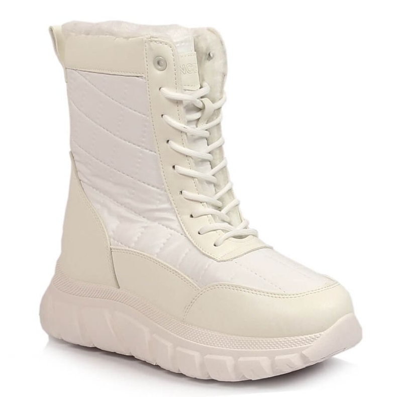 Botas altas com pele Vinceza W JAN165B branco multicolorido