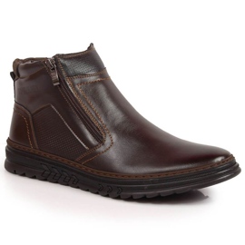 Sapatos de couro com zíperes isolados T.Sokolski M SCA187B marrom