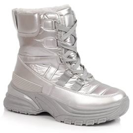 Botas de neve metálicas com atacadores Potocki W WOL117B prata