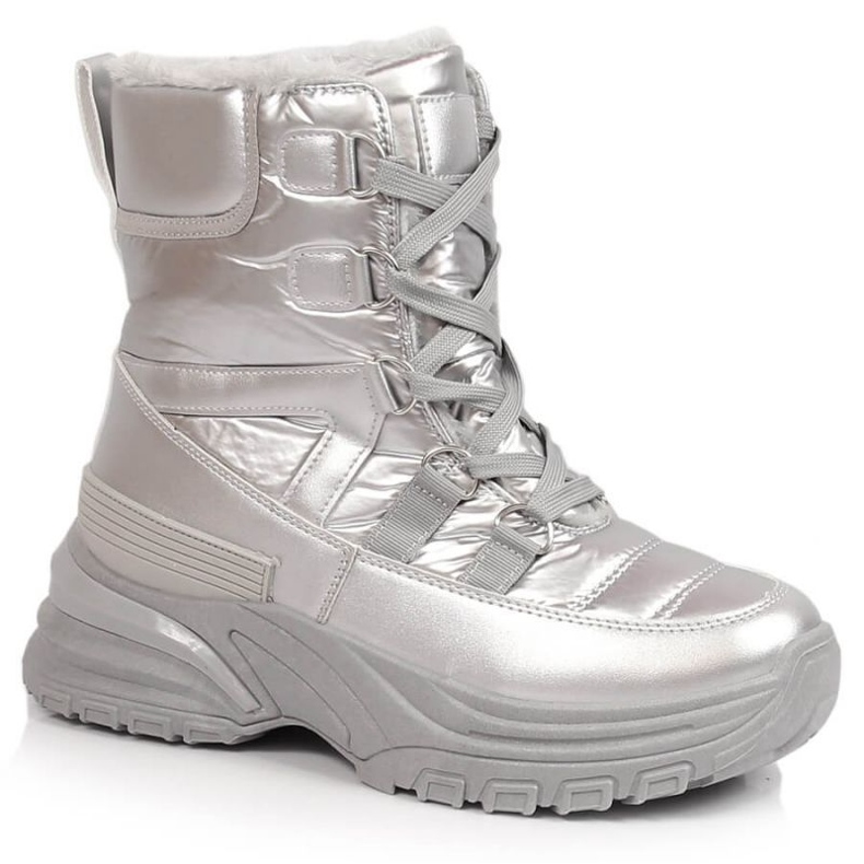 Botas de neve metálicas com atacadores Potocki W WOL117B prata