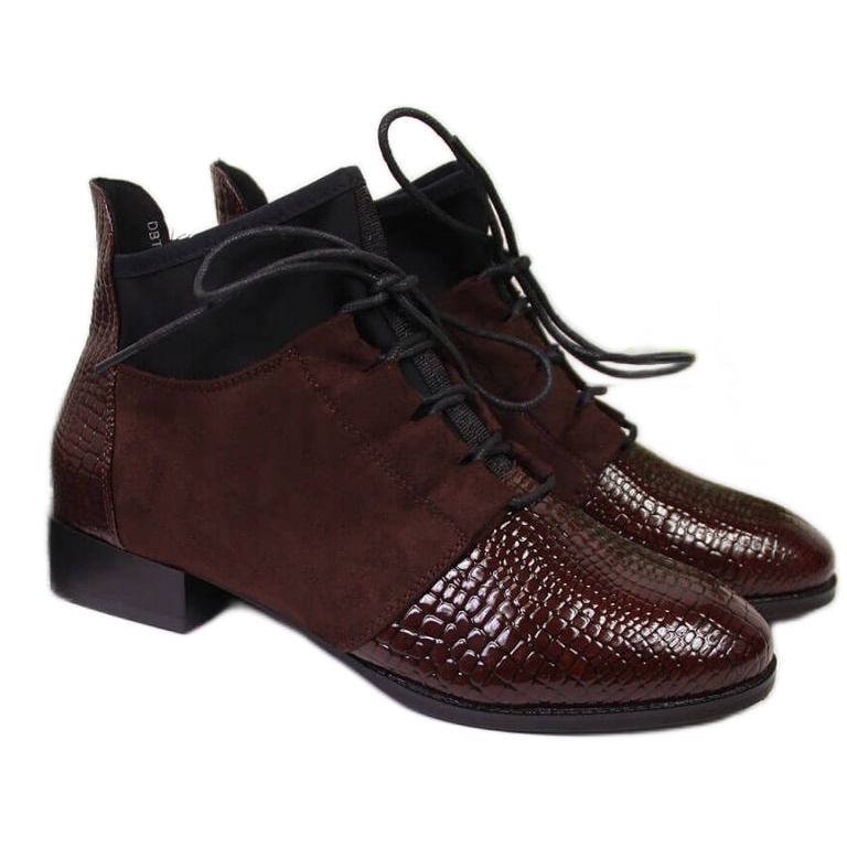 Botas isoladas com pele de cobra Filippo W PAW267B castanho
