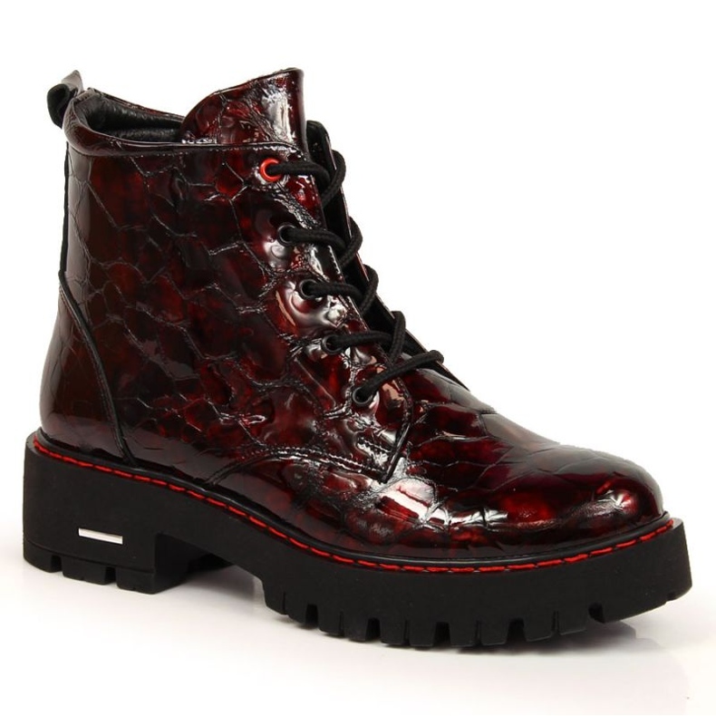 Botas isolantes lacadas em couro Artiker W HBH35 vermelho