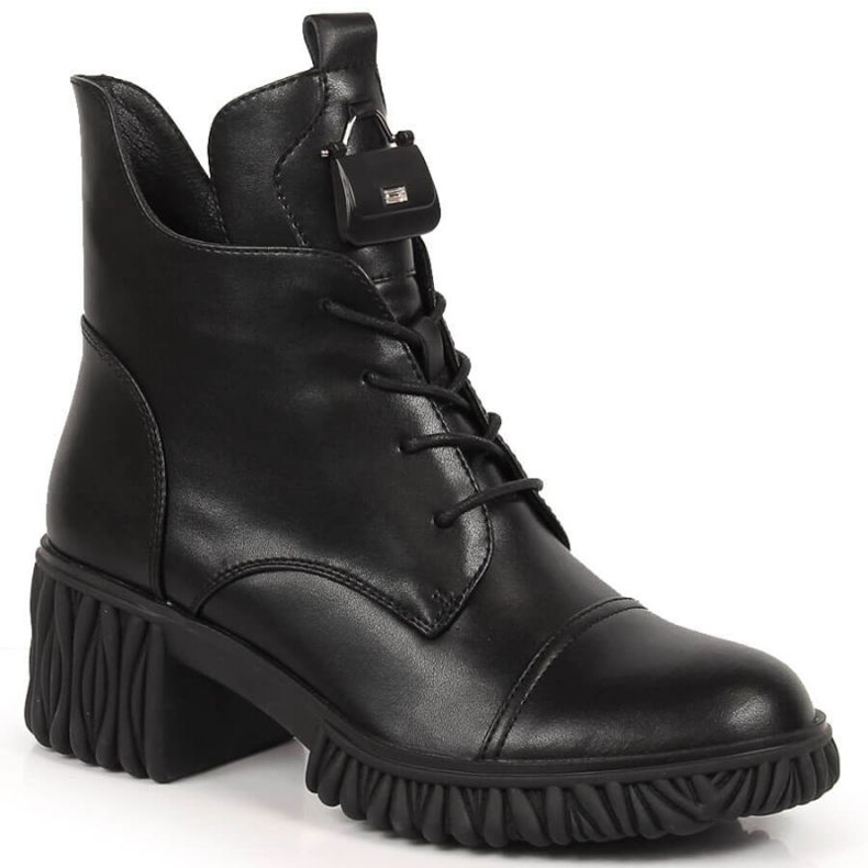 Botas de couro no poste isolado Artiker W HBH39A preto