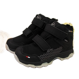 Botas de neve impermeáveis ​​Velcro American Club Jr AM851A preto