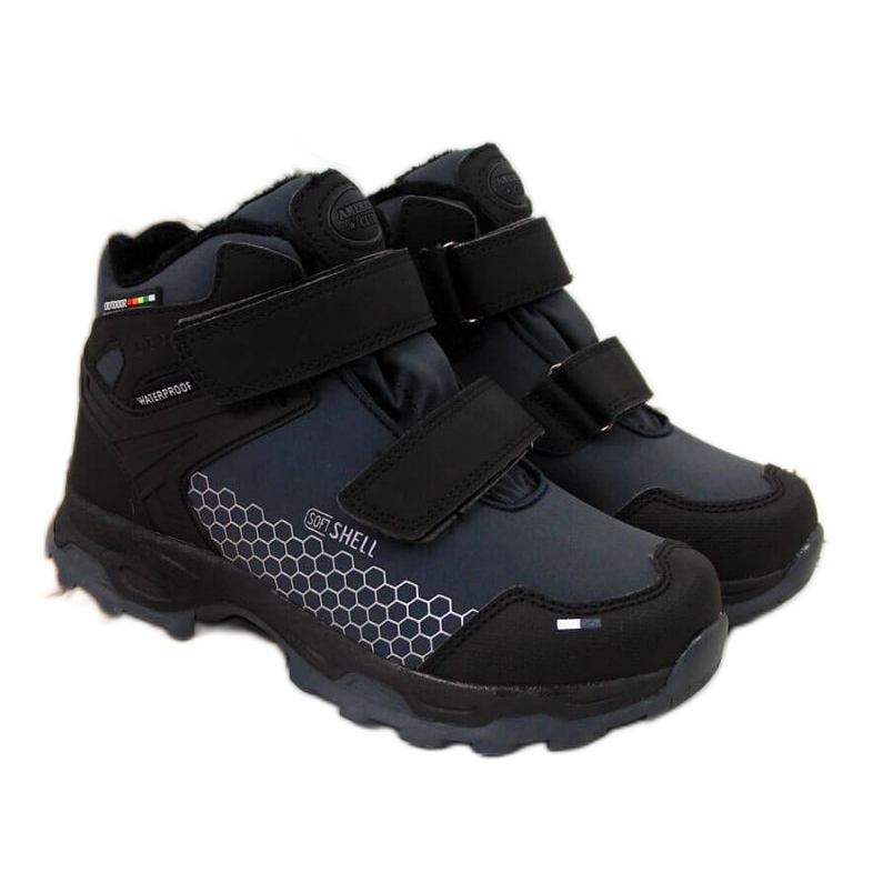 Botas de neve impermeáveis ​​Velcro American Club Jr AM851B azul