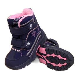 Botas de neve impermeáveis ​​Velcro American Club Jr AM852A azul
