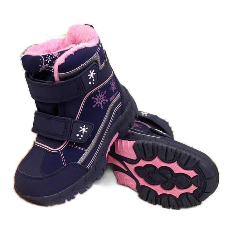 Botas de neve impermeáveis ​​Velcro American Club Jr AM852A azul