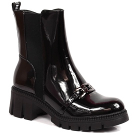 Botas lacadas em bloco e plataforma com corrente, preto quente Potocki Botas lacadas em bloco e plataforma com corrente, preto quente Potocki