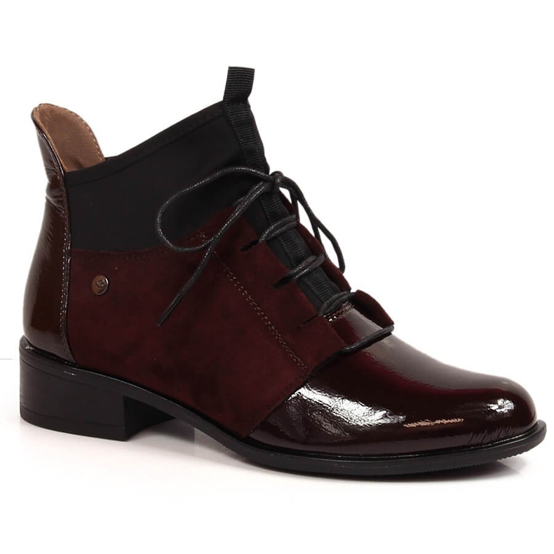 Botas Jezzi de salto plano para mulher clarete vermelho Botas Jezzi de salto plano para mulher clarete vermelho