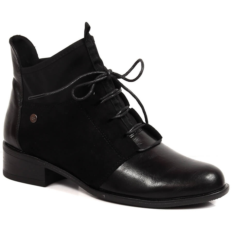 Botas femininas isolantes pretas com salto plano Jezzi preto Botas femininas isolantes pretas com salto plano Jezzi preto