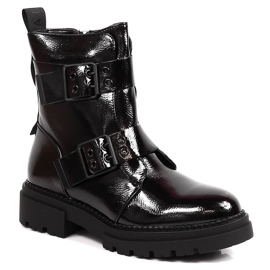 Botas quentes de mulher pretas com fivelas Laura La.Fi preto