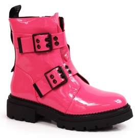 Botas quentes de mulher com fivelas fúcsia Laura La.Fi rosa