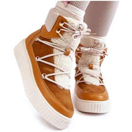 PL4 Botas de neve femininas La.Fi 280072Y-QN Camel marrom