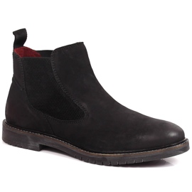 Botas Chelsea masculinas, slip-on preto Bugatti KK153097 Botas Chelsea masculinas, slip-on preto Bugatti KK153097