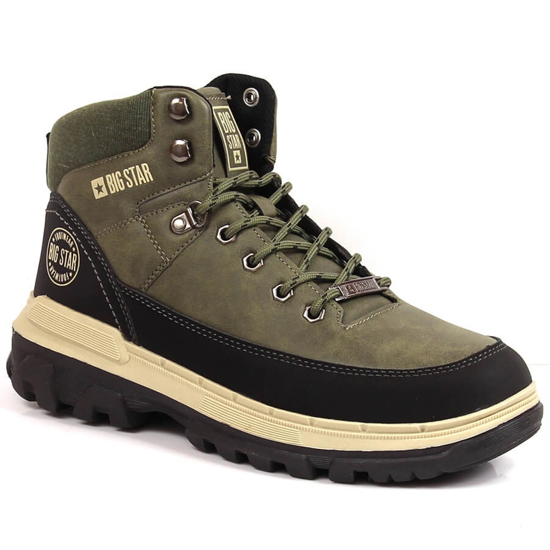 Botas de caminhada Khaki Big Star KK174119 para homem cáqui verde