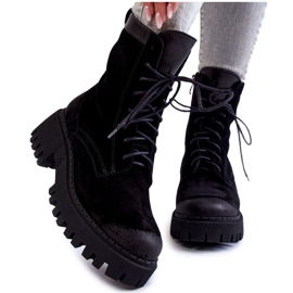 PL5 Botas quentes clássicas de camurça preta Caima preto
