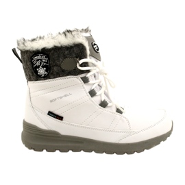Botas de neve softshell com membrana American Club SN26 / 22 em branco cinza