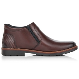 Botas de homem em pele castanha Rieker 15398 marrom
