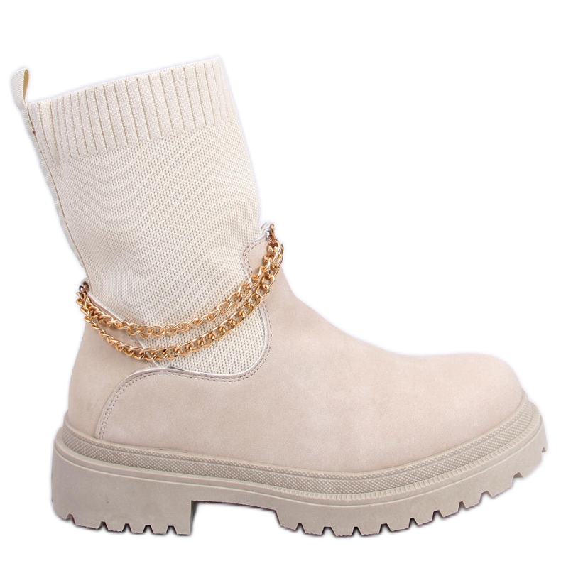 PA1 Botas com cabedal Jesse Beige flexível bege