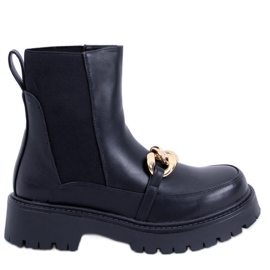 PA1 Botas Chelsea de cano alto para mulher Moby Black preto