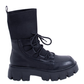 PA1 Botas com cabedal Thicke Black flexível preto