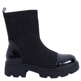PA1 Botas com cabedal flexível em Darin Black preto