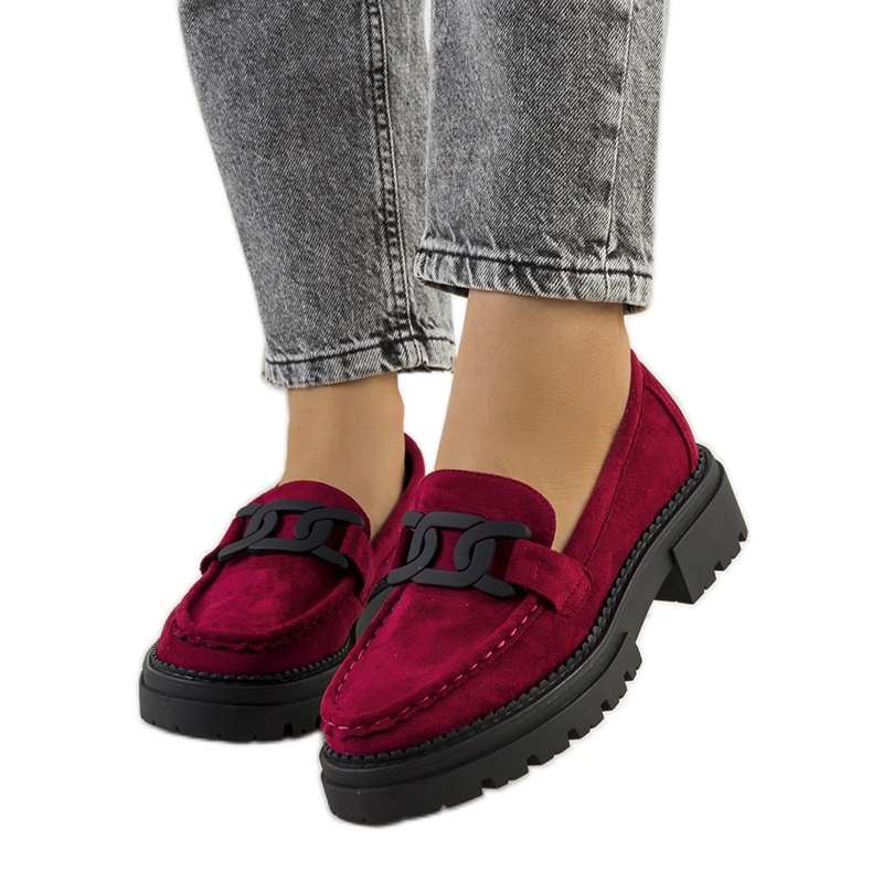 Tênis de camurça ecológica Gabriella borgonha vermelho