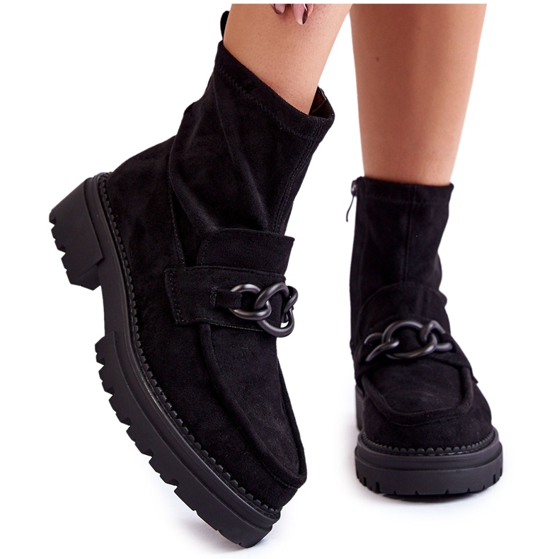 Botins femininos de camurça La.Fi 250042B-SU preto