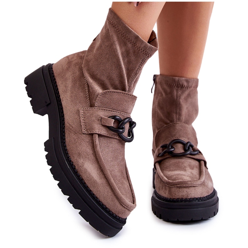 Botins femininos de camurça La.Fi 250042B-SU bege