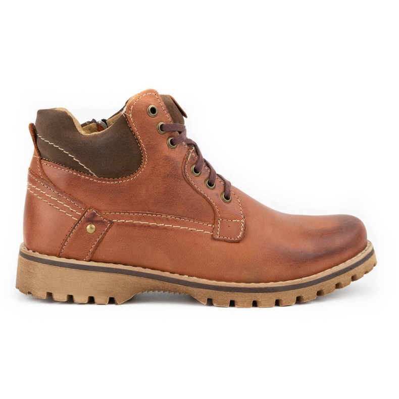 KOMODO Botas masculinas de couro, tijolo 885 com isolamento castanho