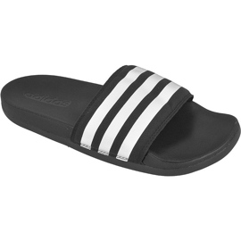 Chinelos Adidas Adilette Cloudfoam Ultra Stripes W S80420 branco preto Chinelos Adidas Adilette Cloudfoam Ultra Stripes W S80420 branco preto