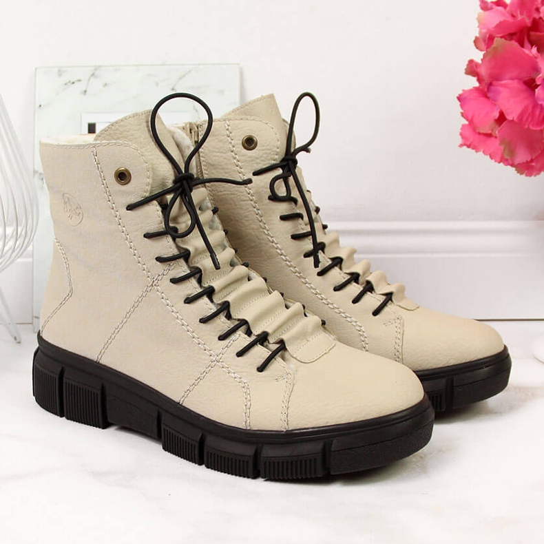 Botas isolantes bege para mulher Rieker X3428-60