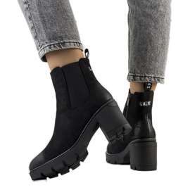 Bota cano alto de camurça preta, Svelte. preto