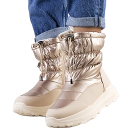 Botas de neve douradas com punhos Houle bege