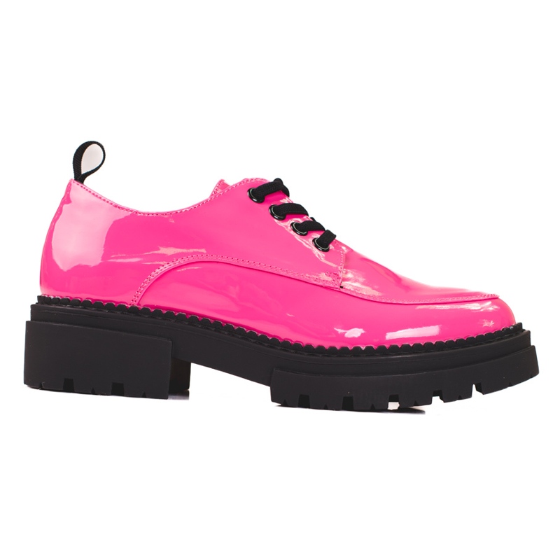 Sapatos femininos Shelovet rosa, couro ecológico envernizado