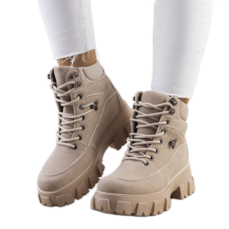 PA1 Botas de caminhada Bisa de mulher bege PA1 Botas de caminhada Bisa de mulher bege