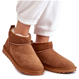 Botas femininas de camurça e baixa de neve Camel Shelie marrom