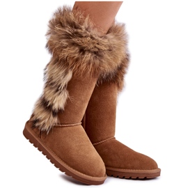 FS1 Botas de neve femininas de camurça quente Camel Balvin marrom multicolorido